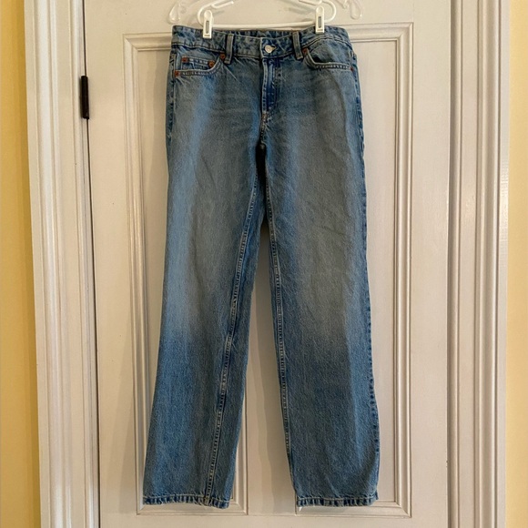 Zara TRF Lowrise Straight Cut Jeans Blue 28 - Picture 3 of 4